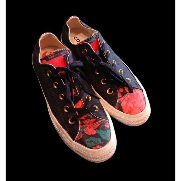 Converse Other - CONVERSE ALL STAR Skate VALENTINE ROSES Black Sneaker Athletic Shoes Sz 6
